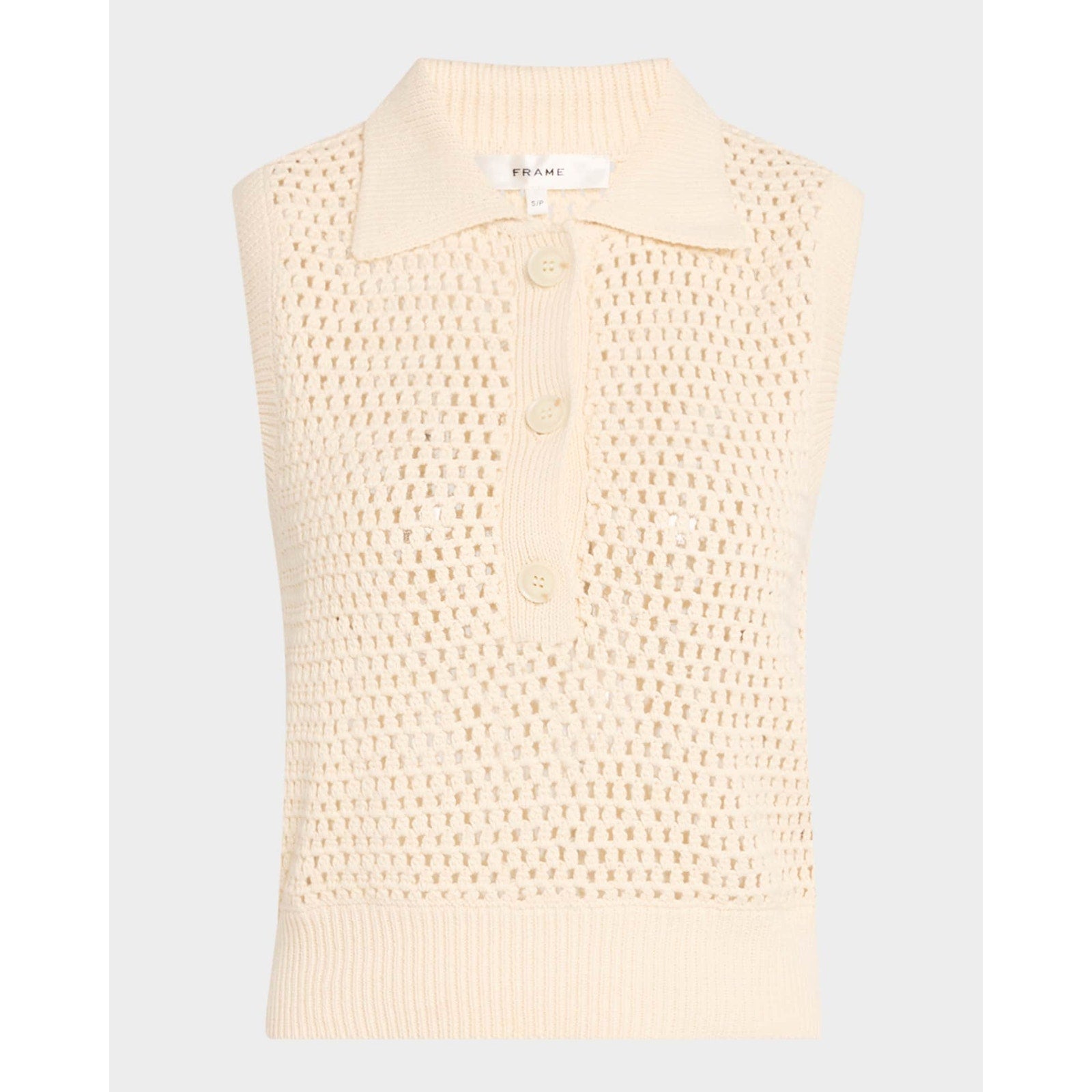 Frame 'The Polo' White Cotton Vest Size M - NWT