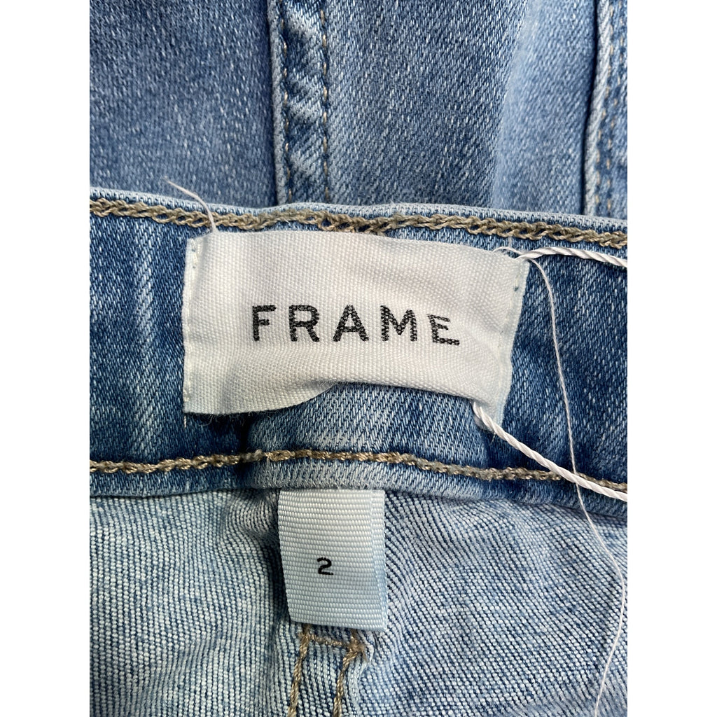 Frame Le One Flare Blue Cotton High-Rise Organic Jeans Size 2
