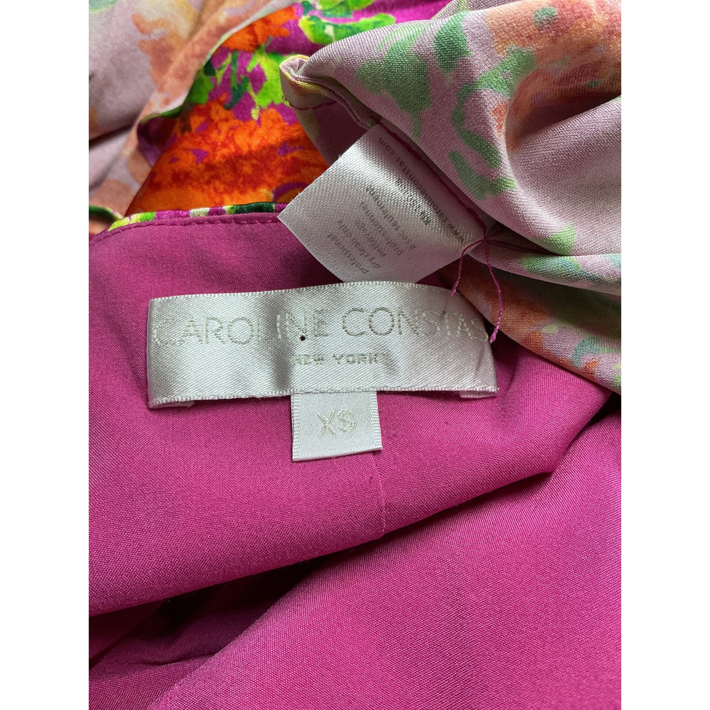 Caroline Constas 'Holland' Pink Silk Floral Silk Blend Maxi Dress Size XS