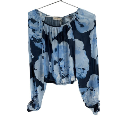 Ramy Brook Floral Blue Aria Blouse Size XS