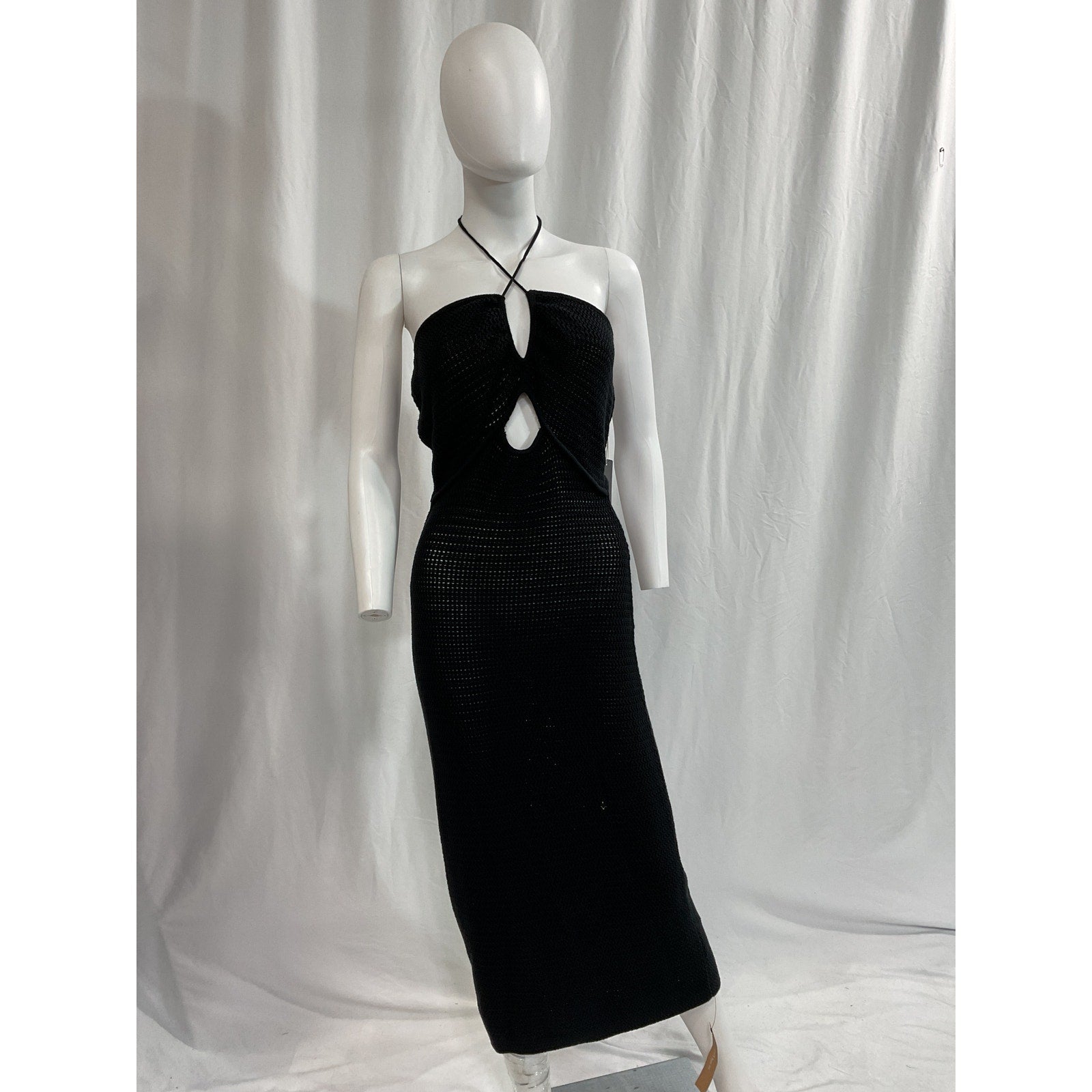 Reformation 'Venete' Black Open Knit Dress Size M - NWT