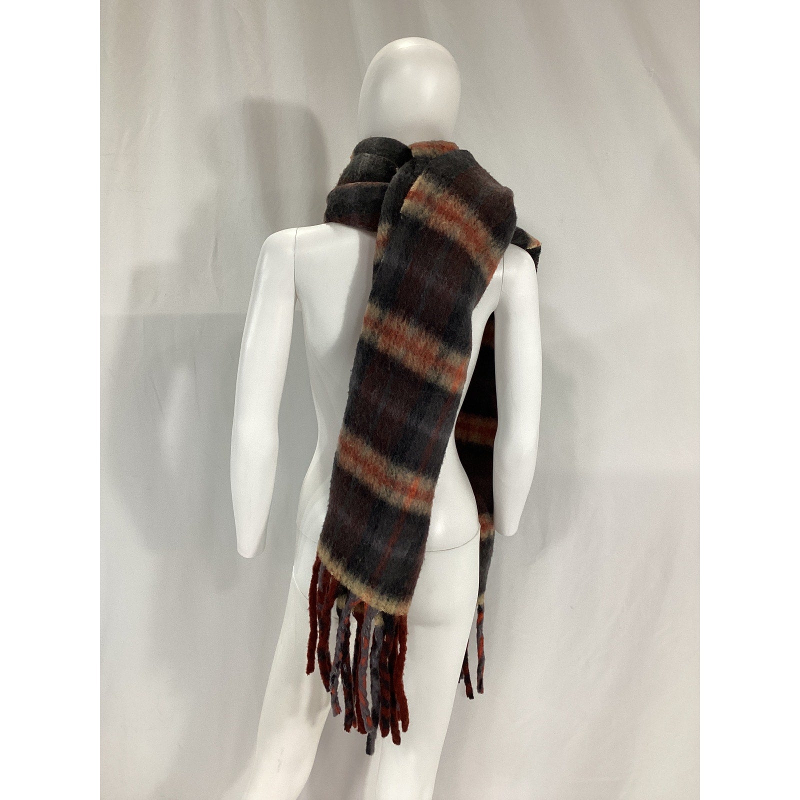 Allsaints 'Lavinia' Blue Check Scarf Size OS