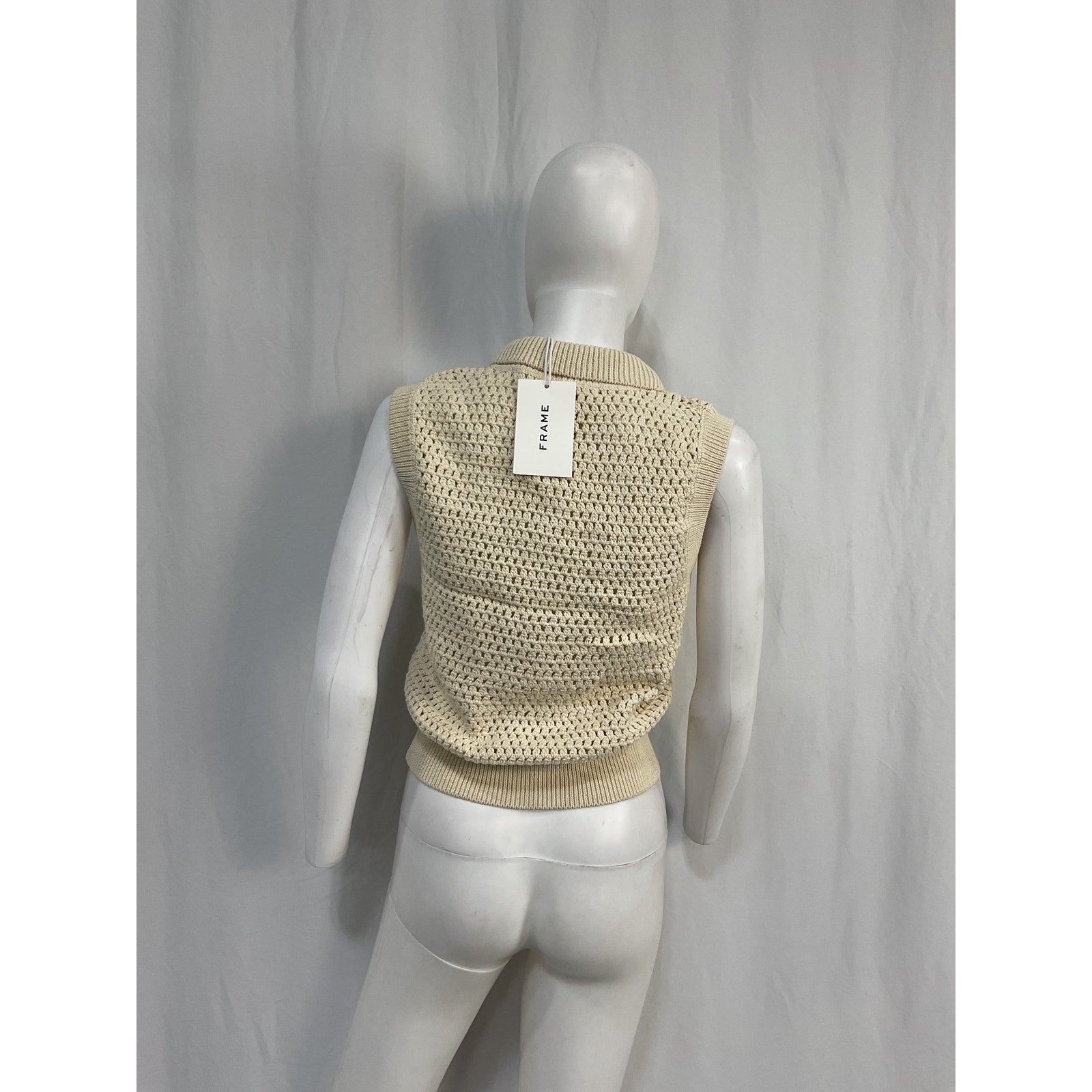 Frame 'The Polo' White Cotton Vest Size M - NWT