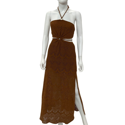 Simkhai Crochet Coffee Georgiana Dress Size XS