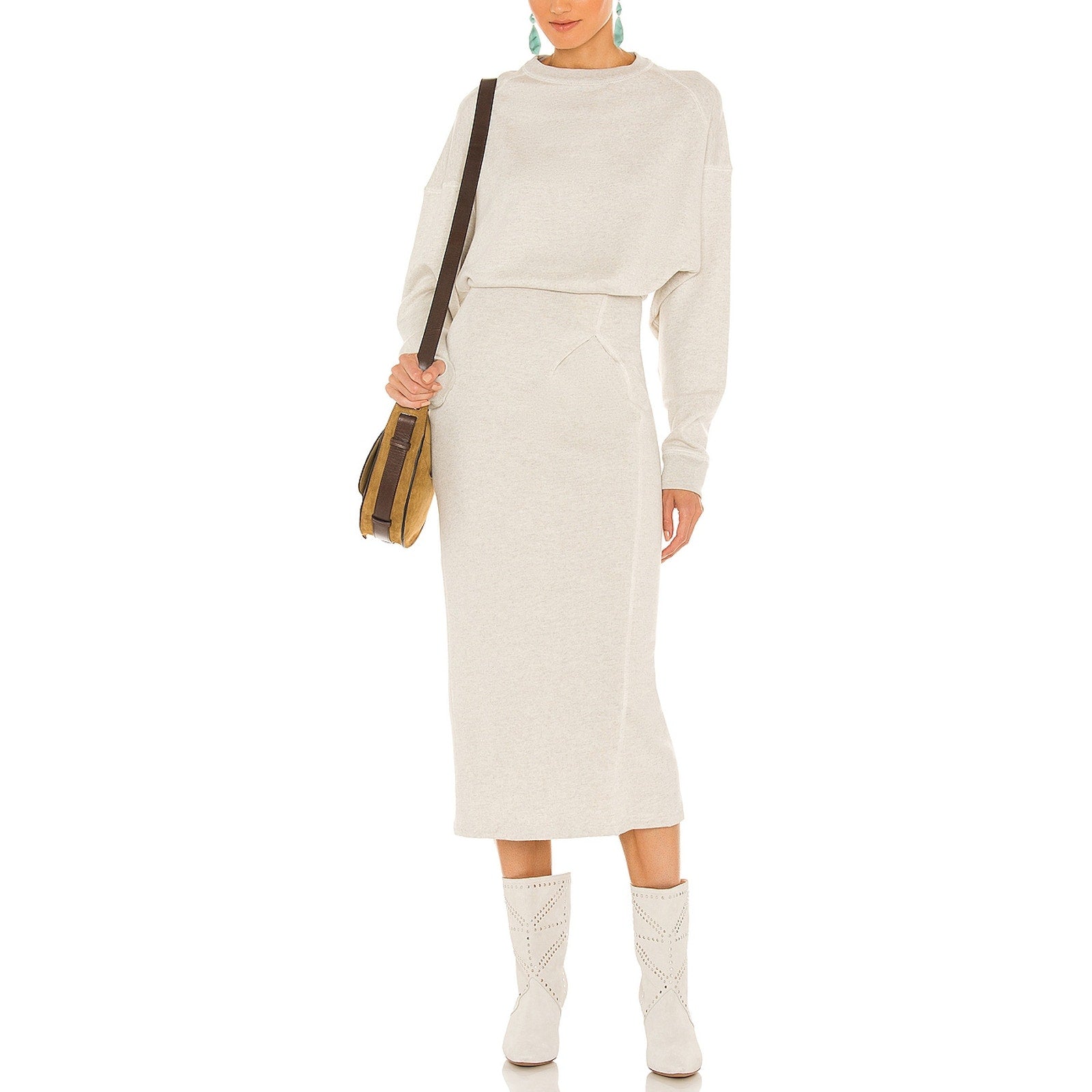 Isabel Marant 'Meg' White Viscose Midi Dress Size 34