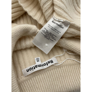 Reformation Ribbed Beige Fantino Cardigan Size XS