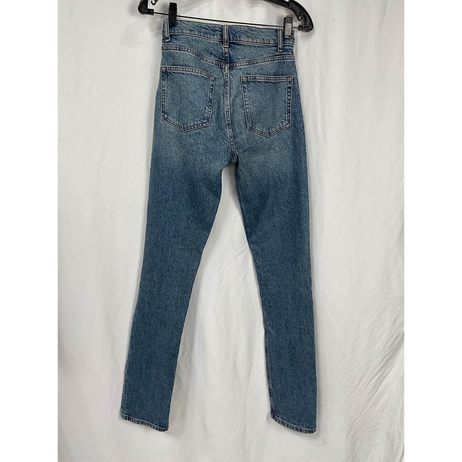 Reformation 'Liza' Blue Cotton High Rise Straight Long Denim Jean Size 25
