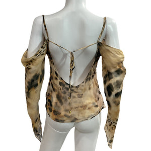 Retrofête Chic Vintage Cheetah Alira Blouse Size S