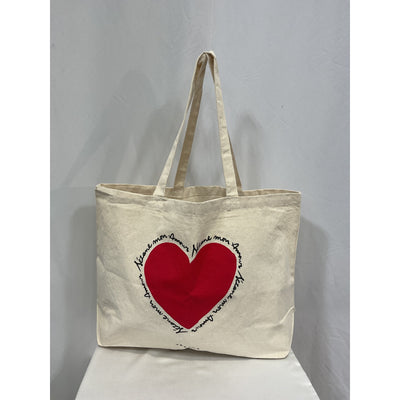 Sézane Mon Amour White Cotton Tote Bag