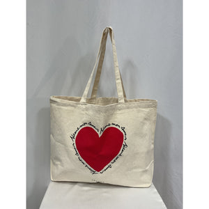 Sézane Mon Amour White Cotton Tote Bag