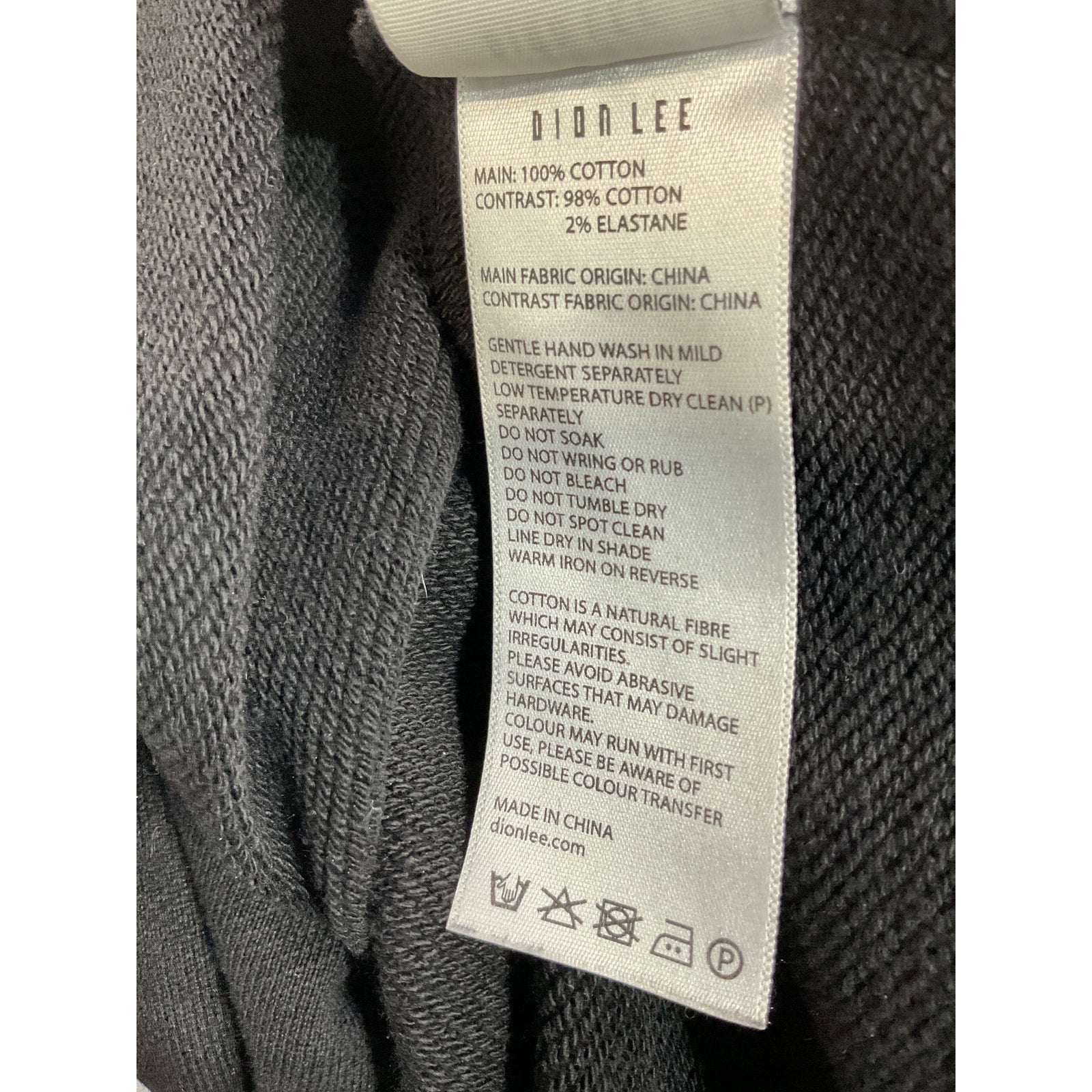 Dion Lee Garter Detail Black Crewneck Sweatshirt Size 2