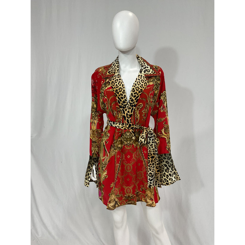 Camilla 'Split' Red Cuff Crystal Embellished Soft Jacket Size M