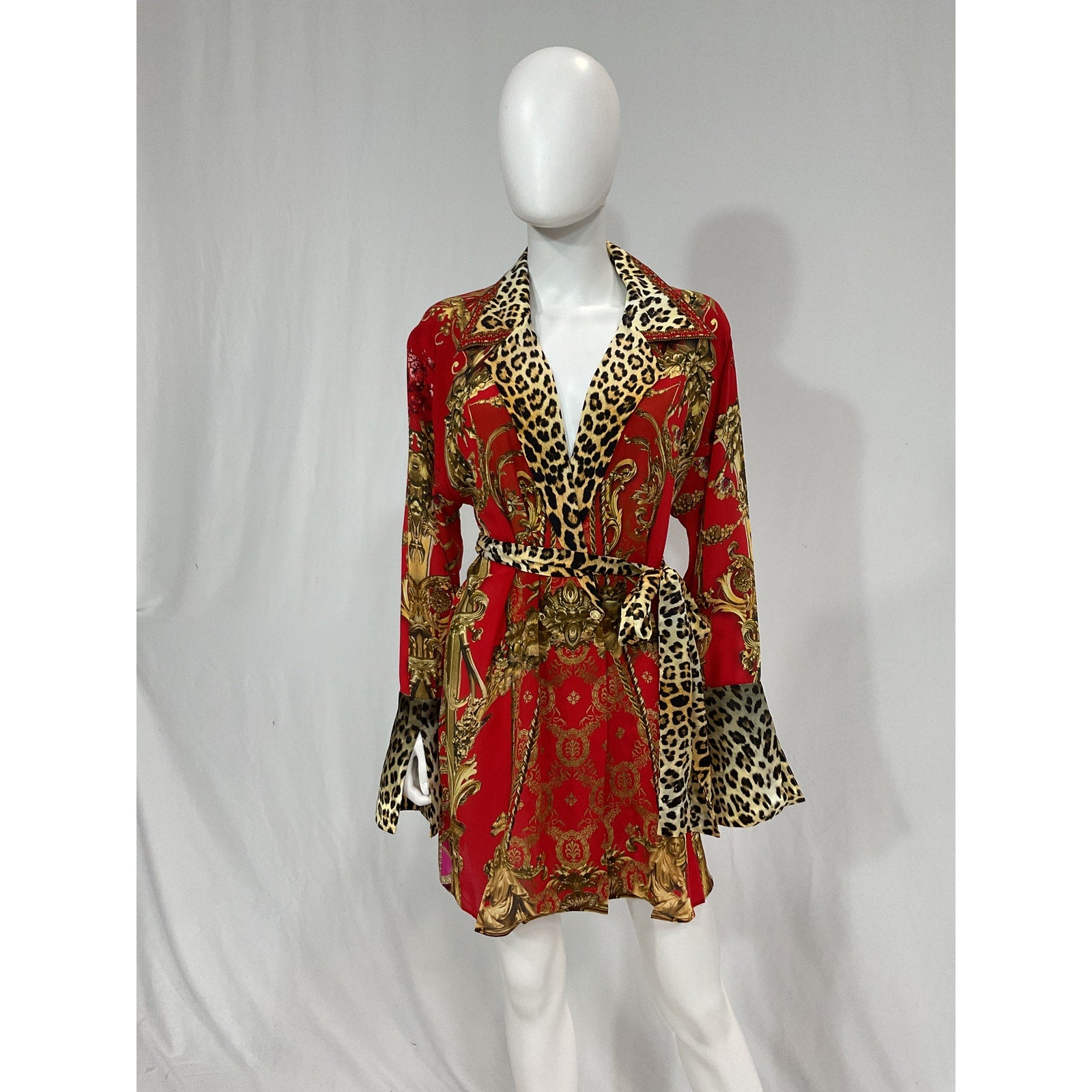 Camilla 'Split' Red Cuff Crystal Embellished Soft Jacket Size M