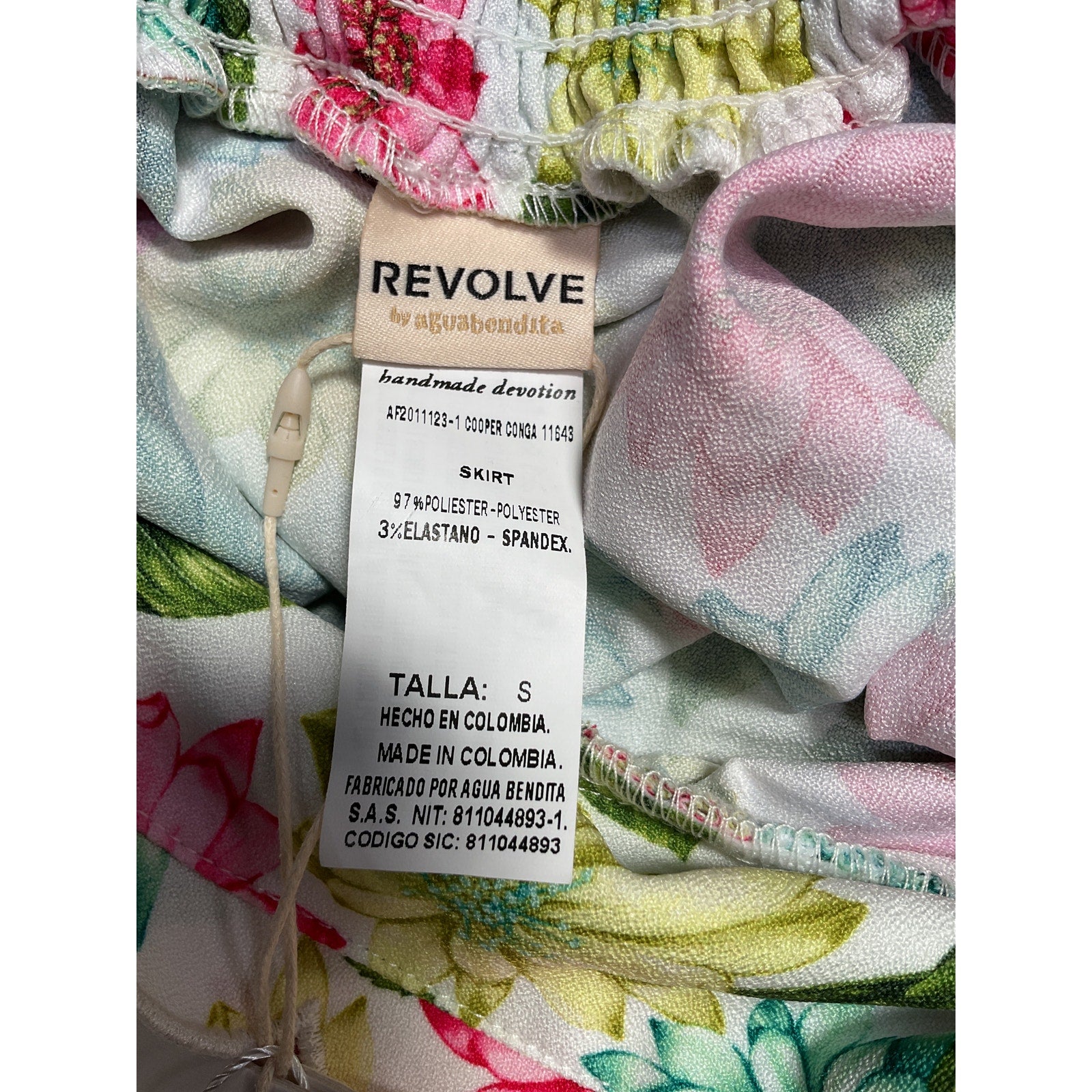 Agua Bendita x Revolve Pink Polyester Cooper Skirt Size S - NWT