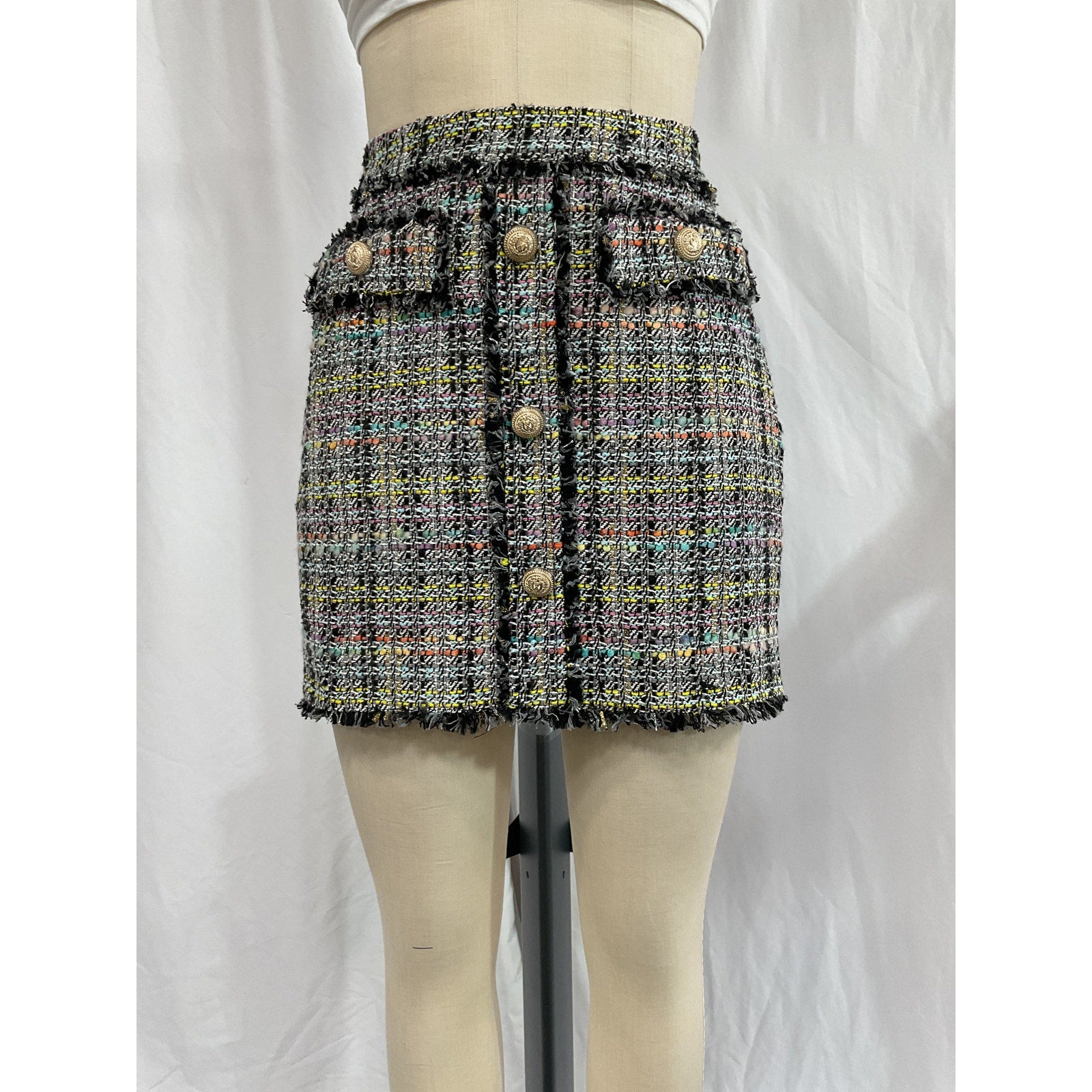 Generation Love 'Sandra' Black Tweed Skirt Size 6