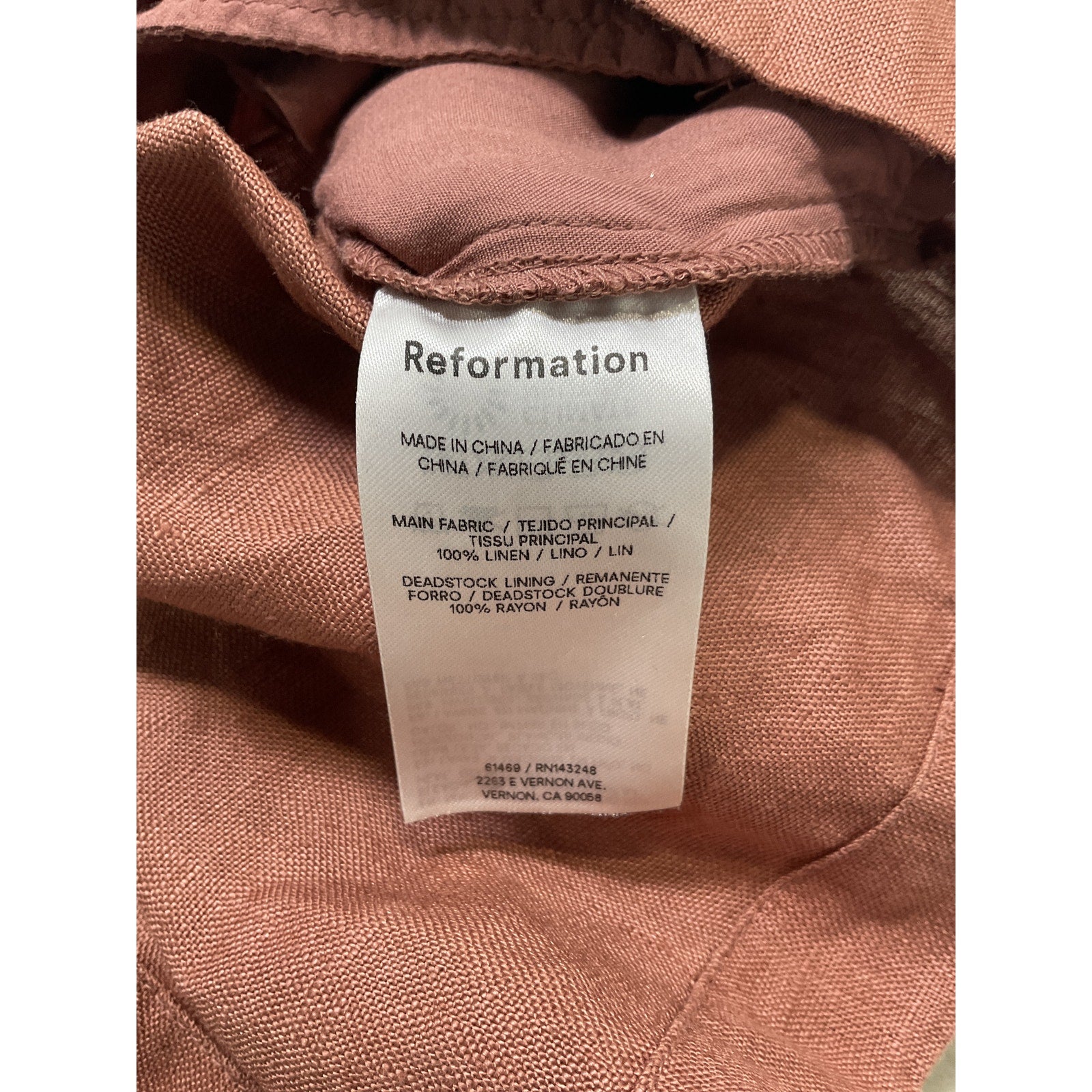 Reformation 'The Brune' Brown Short Size XS