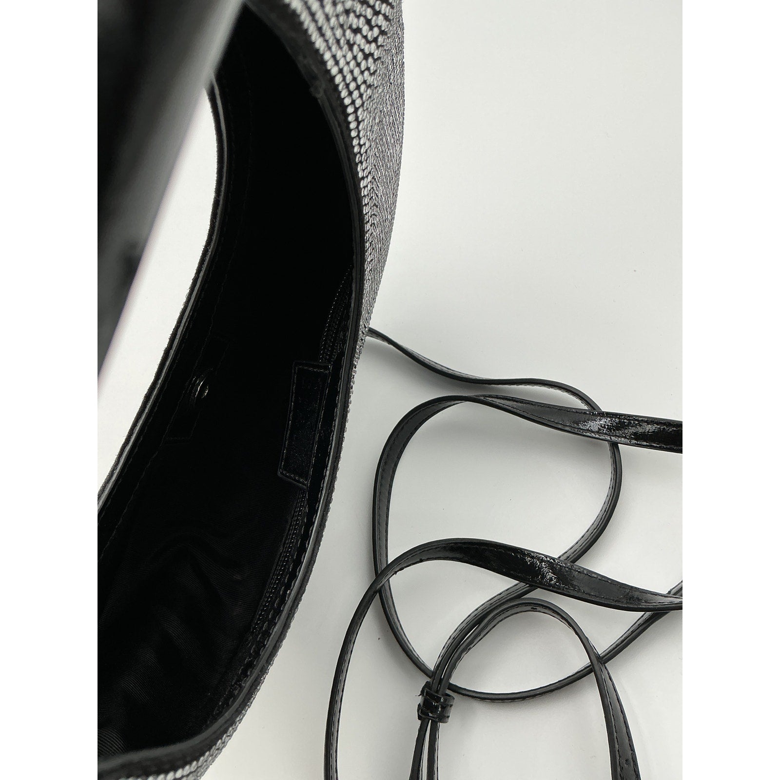 Staud Crystal Black Leather Embellished Hobo Bag