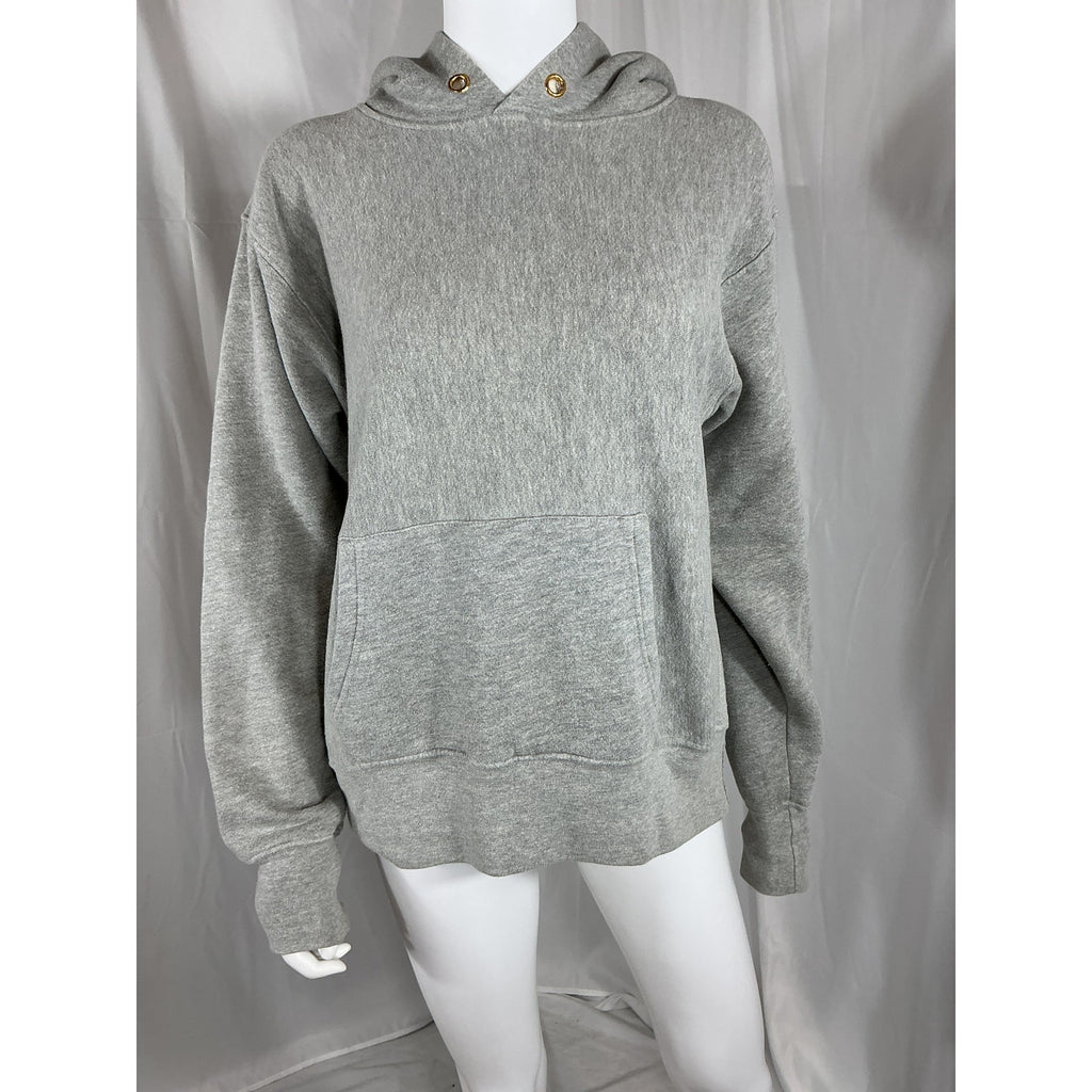 Les Tien Cropped Hoodie Grey Cotton Sweatshirt Size XS