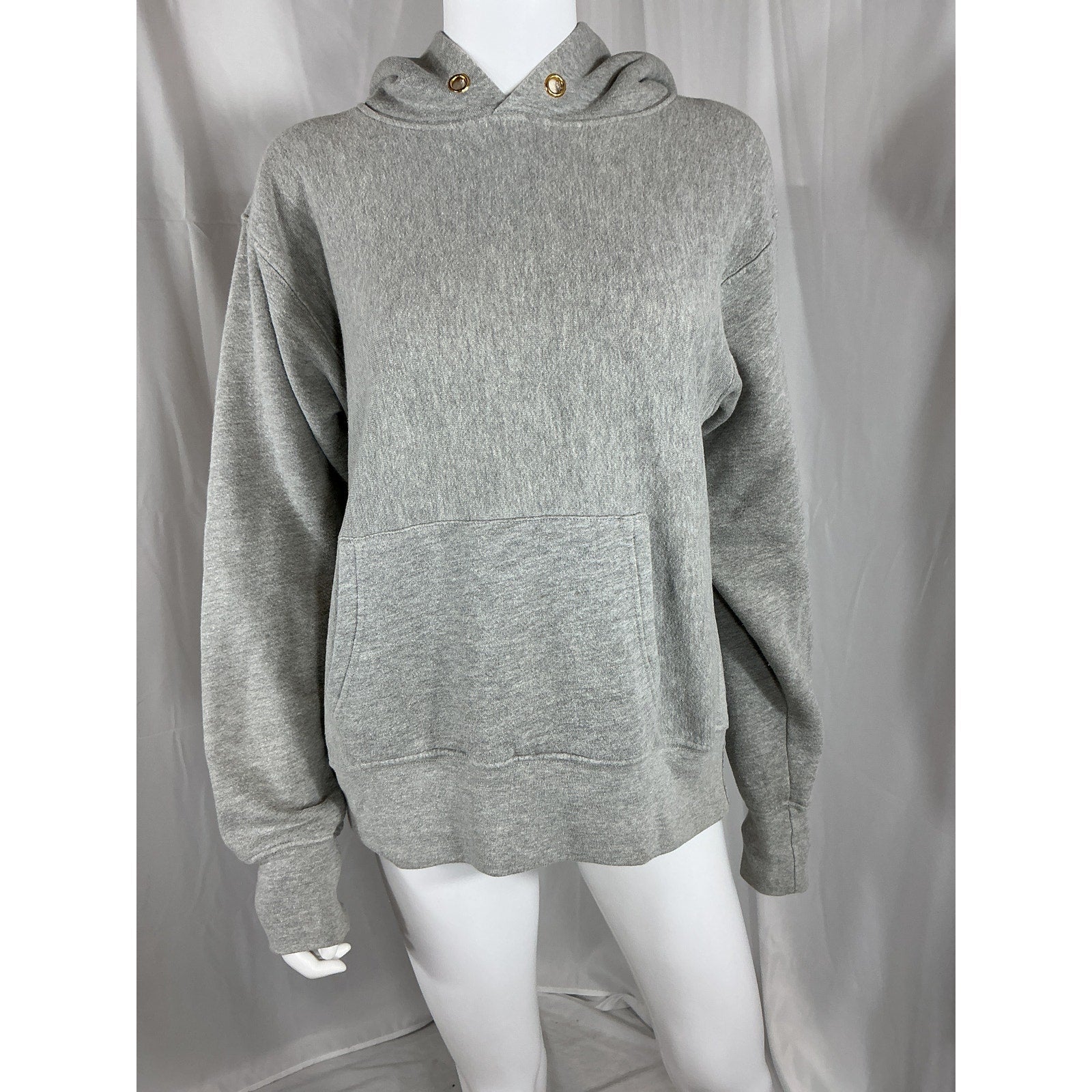 Les Tien Cropped Hoodie Grey Cotton Sweatshirt Size XS
