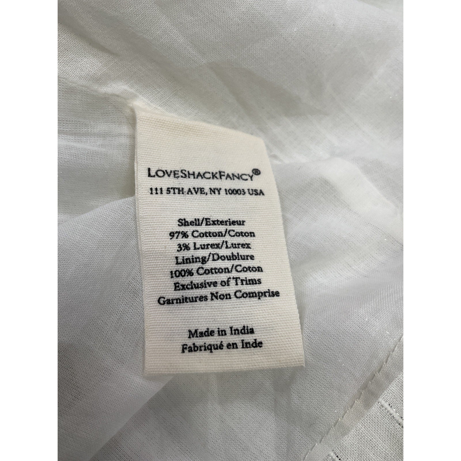 Loveshackfancy 'Luisetta' White Cotton Dress Size S - NWT
