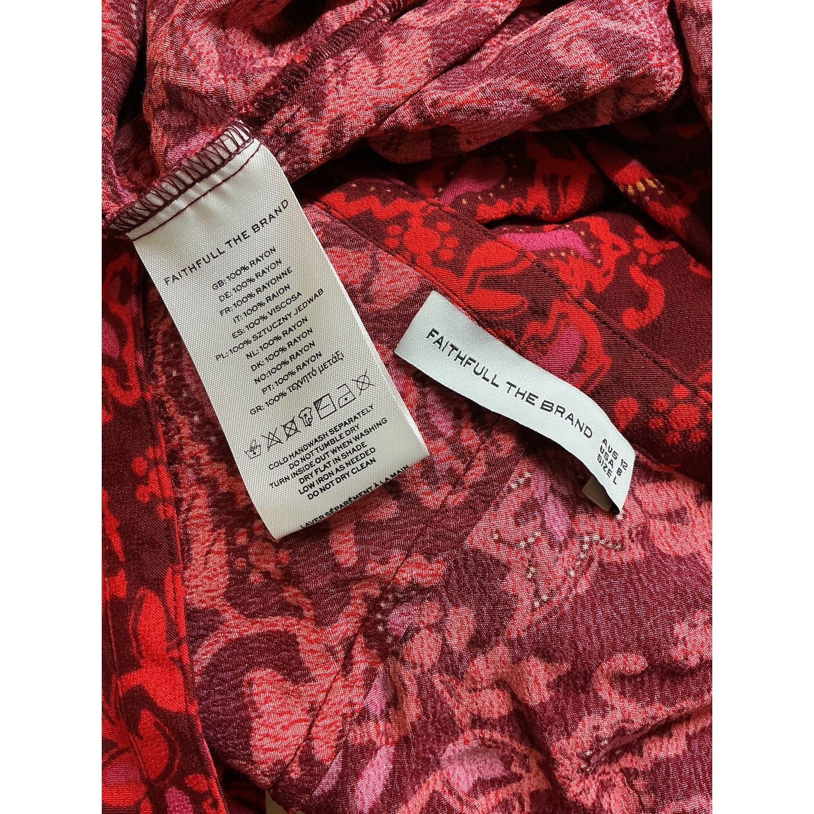 Faithfull The Brand 'Santino' Red Linen Maxi Dress Size 8