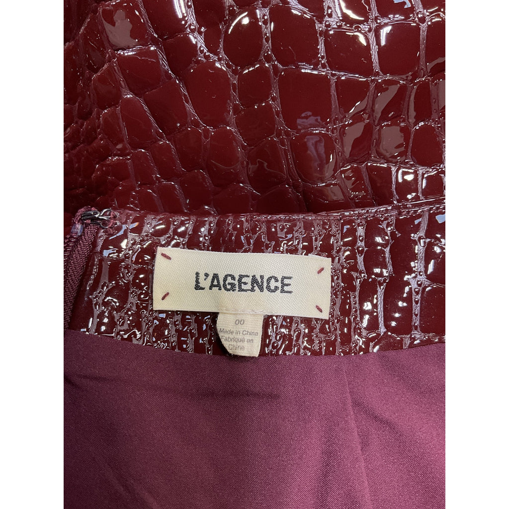 L'Agence 'Gerard' Brown Polyurethane Mini Skirt Size 00