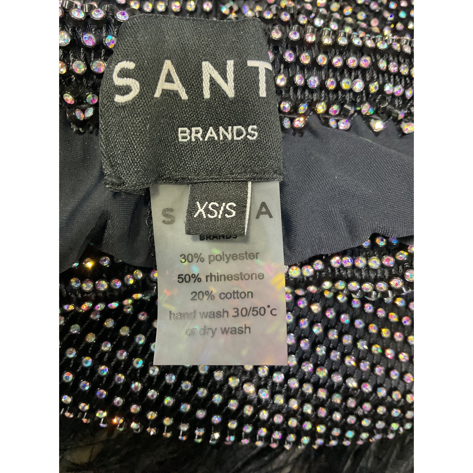 Santa Brands 'Feathers' Black Mini Skirt Size XS