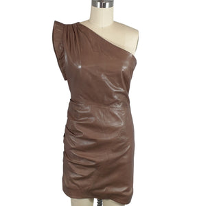 Lamarque Sleek Tan Corey Mini Dress Size S