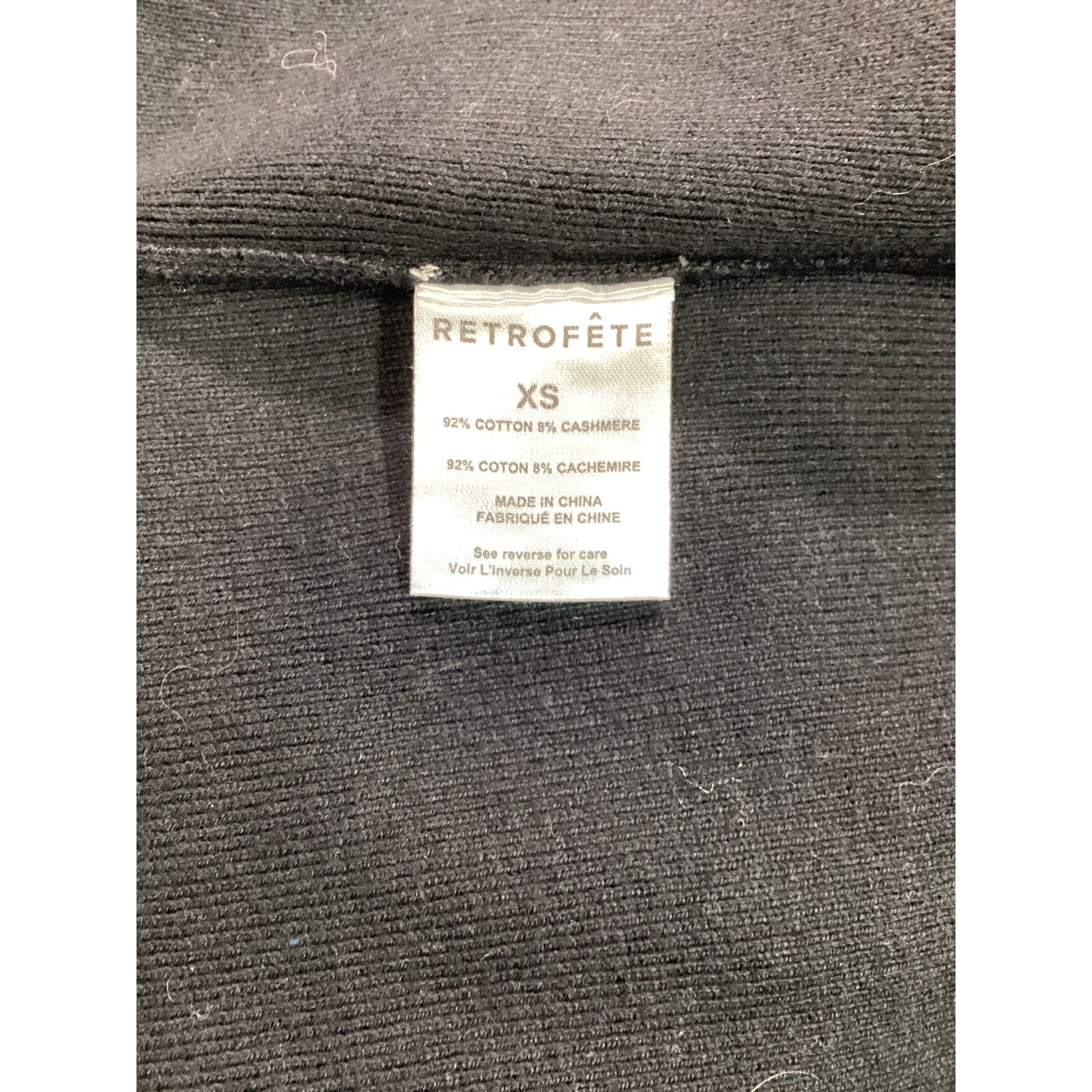 Retrofete 'Natalya' Black Knit Crystal Embellished Cardigan Size XS