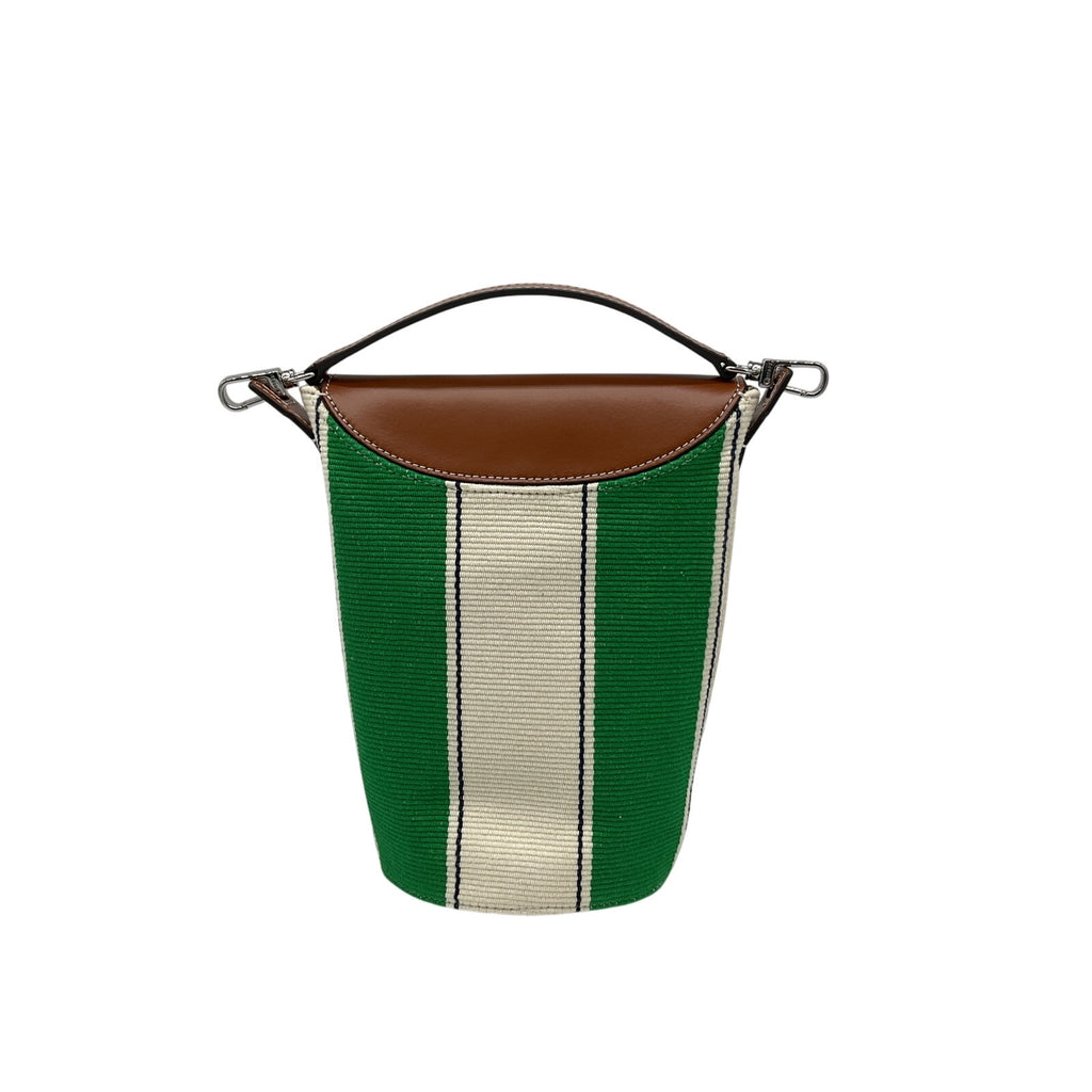 Staud 'Phoebe' Green Canvas Convertible Bucket Bag