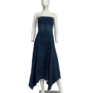 Eb Denim Asymmetrical Blue Eliana Dress Size S