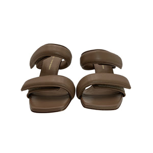 Gia Borghini Padded Tan Pernille Teisbaek Two Strap Sandal Size 37.5 EU / 7.5 US