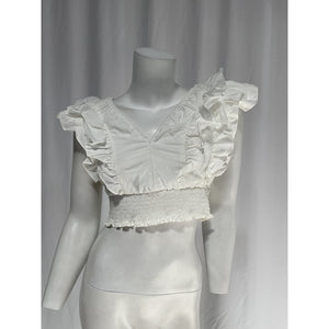 Line & Dot 'Hailey' White Poplin Top Size S - NWT