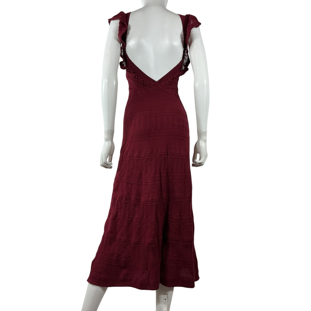 Sézane 'Aphrodite' Red Viscose Dress Size XS
