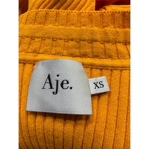 Aje 'Edner' Gold Cropped Knit Open Back Top Size XS