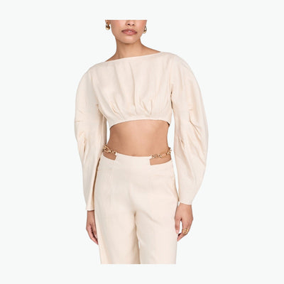 Cult Gaia 'Brenna' Beige Linen Top Size XS