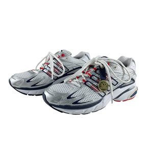 Sporty & Rich Retro White Red Navy Adistar Cushion Sneakers Size 5.5