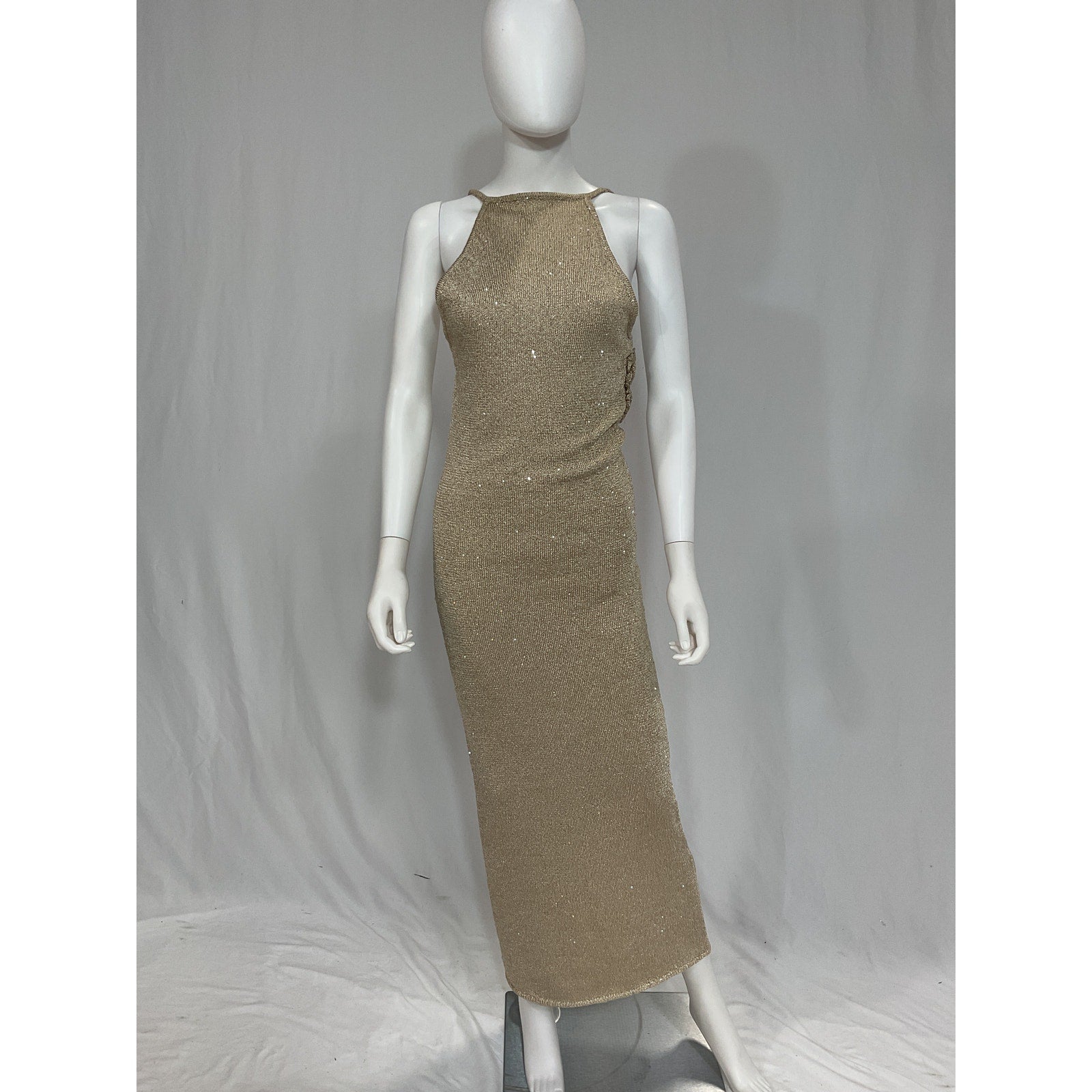 Lpa 'Josi' Beige Rose Embellished Maxi Dress Size S