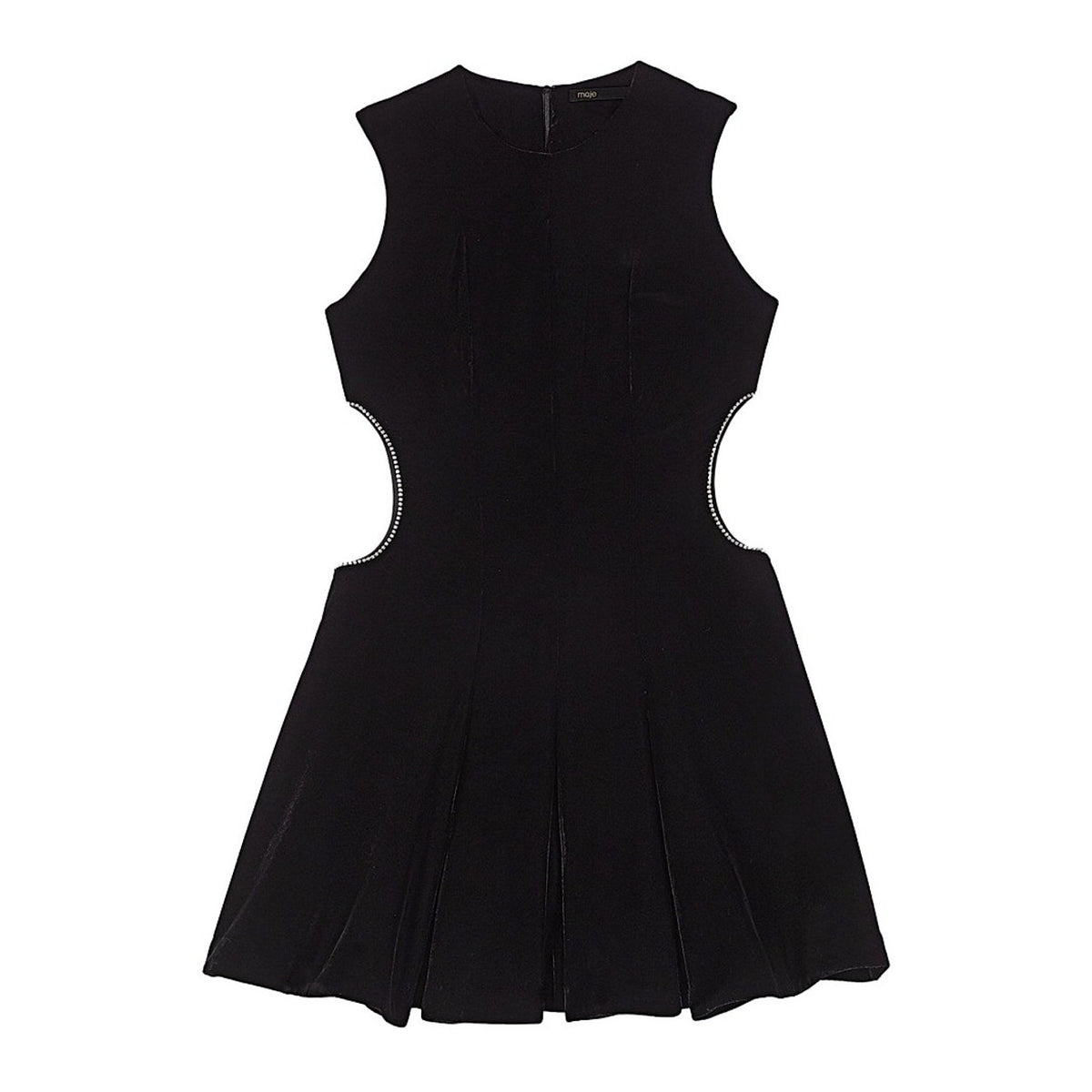 Maje Sleek Black Velvet Mini Dress Size 36 NWT