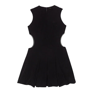 Maje Sleek Black Velvet Mini Dress Size 36 NWT