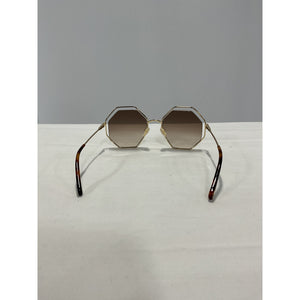 Chloé 'Octagonal' Gold Cut-Out Sunglasses Size OS