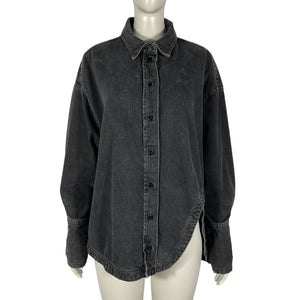 The Attico Oversized Black Diana Button Up Shirt Size IT 36 / US 0