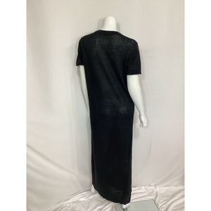 Jenni Kayne Black Linen Short Sleeve T-Shirt Dress Size S