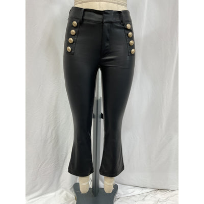 Generation Love 'Amirah' Black Button Faux Leather Pants Size 0