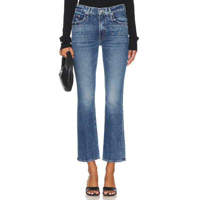 Mother Studded Metal Magic The Insider Flood Denim Jeans Size 26