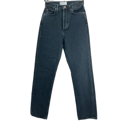 Agolde Classic Black 90s Pinch Waist High Rise Straight Denim Jeans Size 23