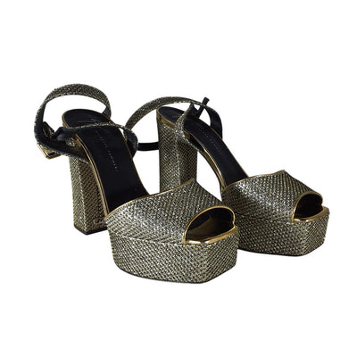 Giuseppe Zanotti Sparkling Gold New Betty Platform Sandals Size IT 38 / 8 US