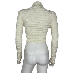 Dissh Textured Beige Hendrick Long Sleeve Knit Top Size XS