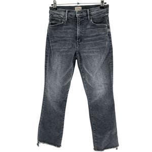 Mother Faded Black The Insider Crop Step Fray Denim Jeans Size 27