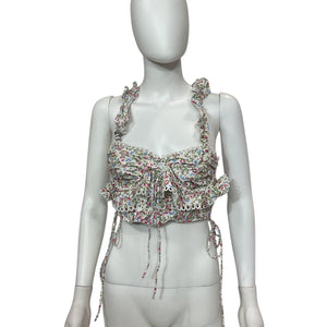 For Love & Lemons Ruffled Floral Gaia Top Size S